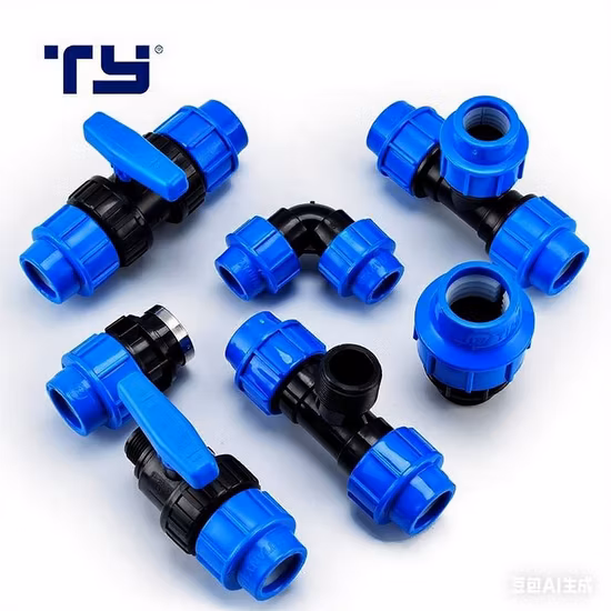 Encaixe de tubo de irrigação por compressão PP PVC CPVC para tubo HDPE